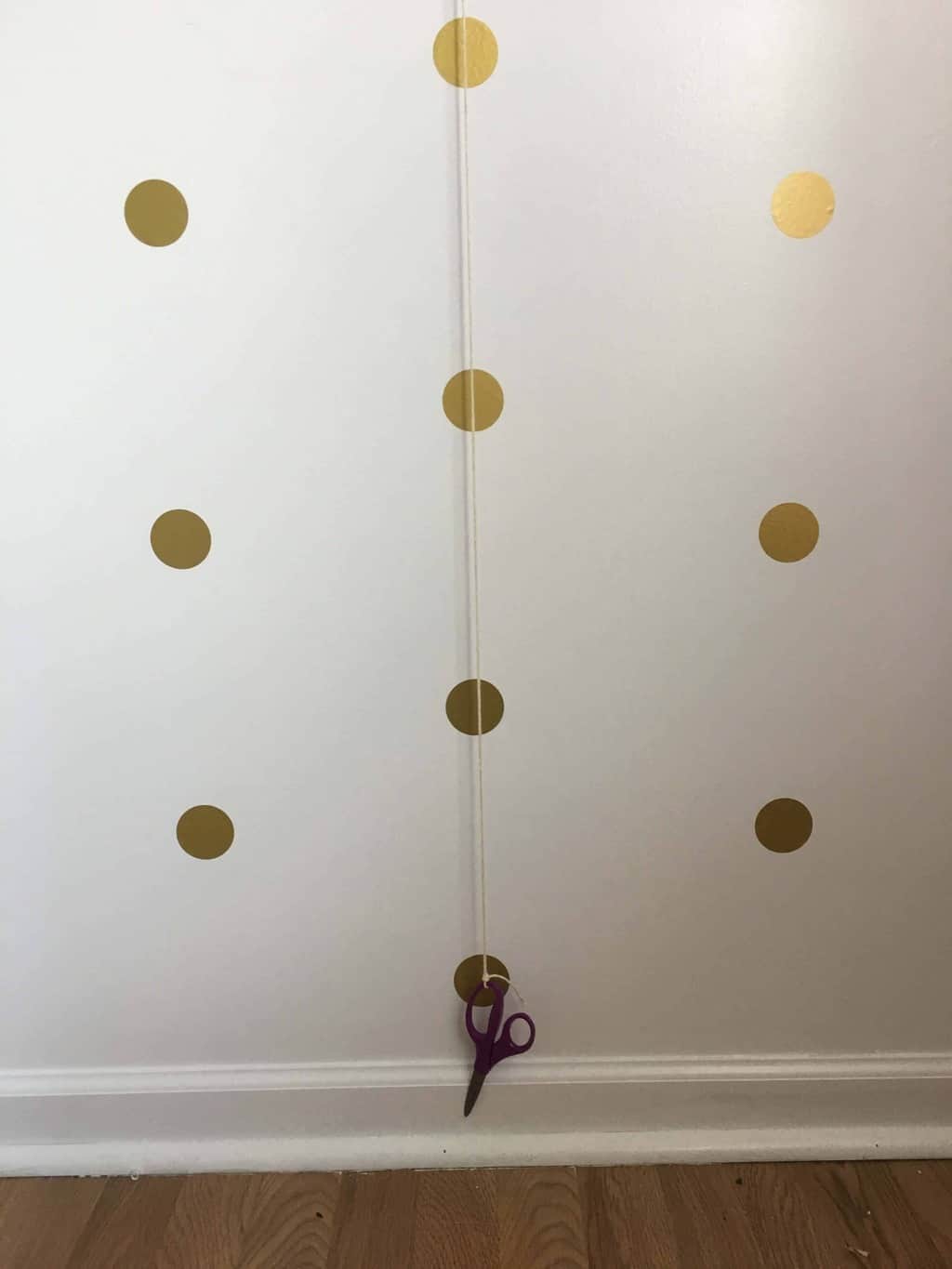Dot wall decals in rows