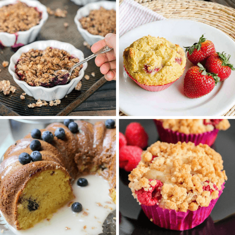 Homemade muffins and coffeecakes with fruit
