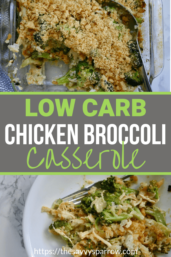 Need low carb dinner ideas?  Add this low carb chicken broccoli casserole with cauliflower rice to your list of easy dinner recipes to make!