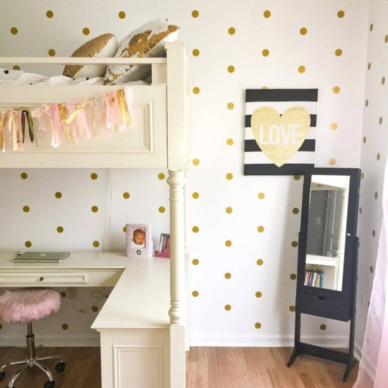 vinyl wall stickers applied to a wall evenly in rows