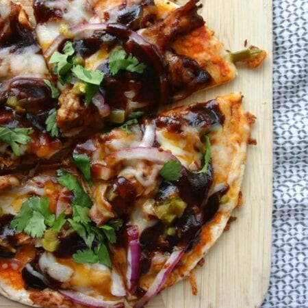 barbecue chicken tortilla pizza