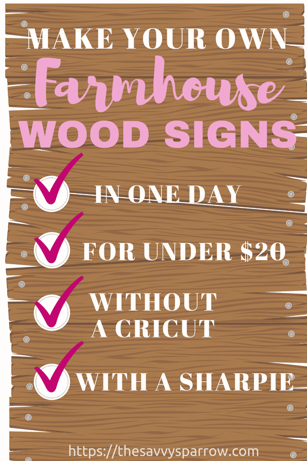 Cheap and Easy DIY Farmhouse Wood Signs - A Step-by-Step DIY Tutorial!