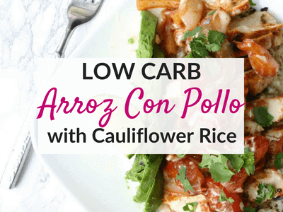 Low carb arroz con pollo with cauliflower rice! An easy low carb dinner recipe!