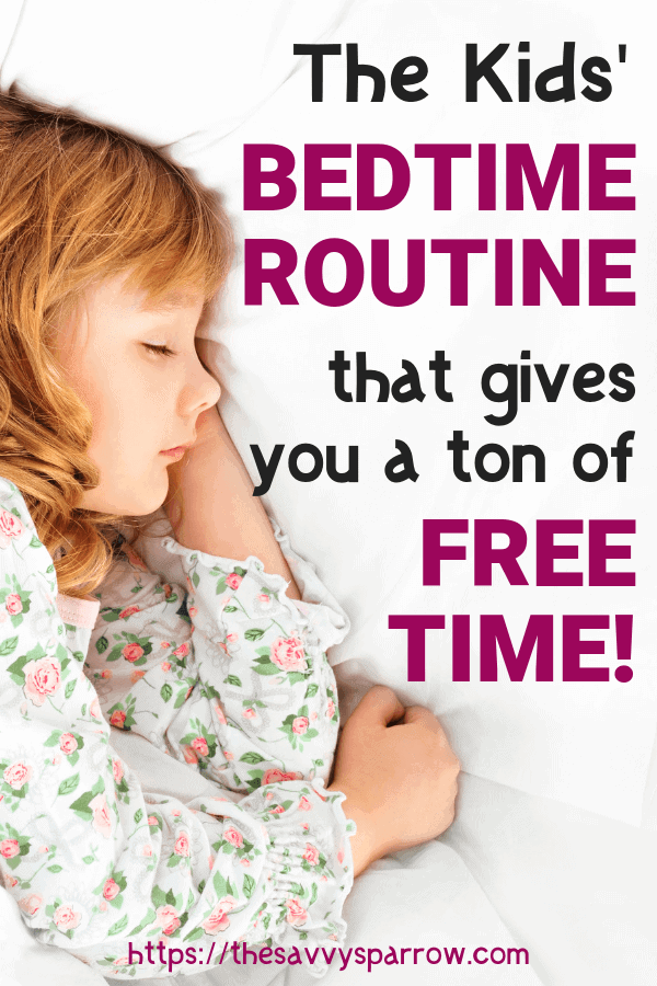 This bedtime routine for kids gives you a TON of free time to destress at the end of the day! Use this bedtime routine for kids to make sure your kids get enough sleep.