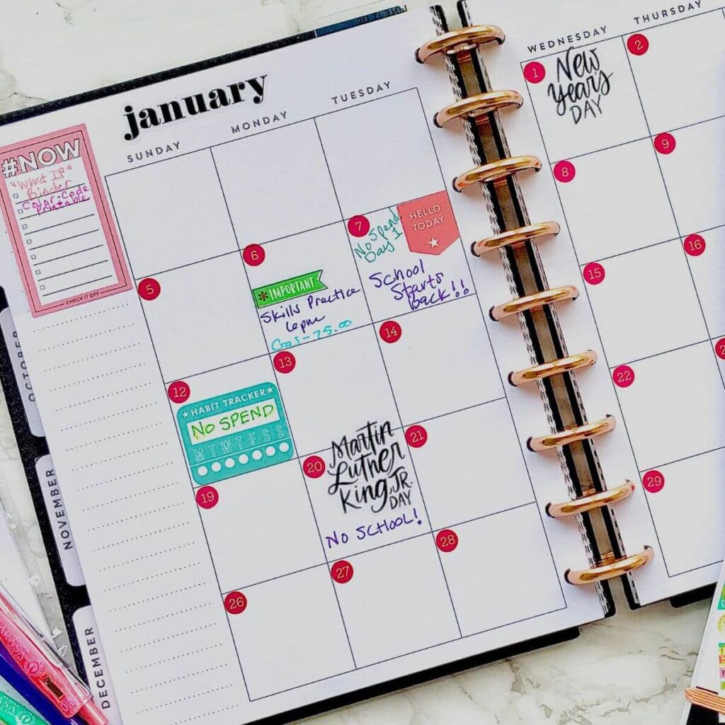 planner with appointments, reminders, habit trackers, and cute stickers