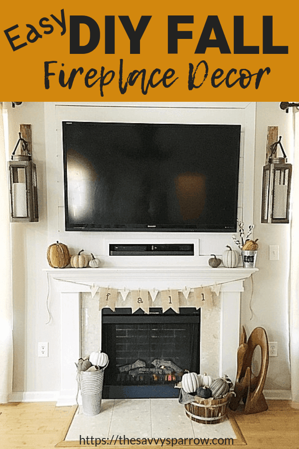 This easy DIY fall fireplace decor is the perfect way to decorate your house for fall if you like minimalistic style and you're on a budget!