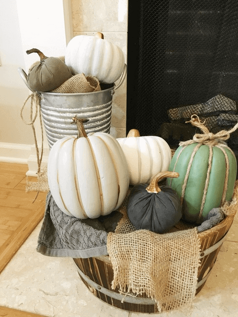 This easy DIY fall fireplace decor is the perfect way to decorate your house for fall if you like minimalistic style and you're on a budget!