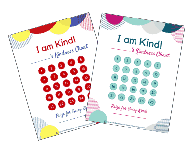 Use these kindness charts to raise nice kids! Recognize your child's acts of kindness with this free printable!