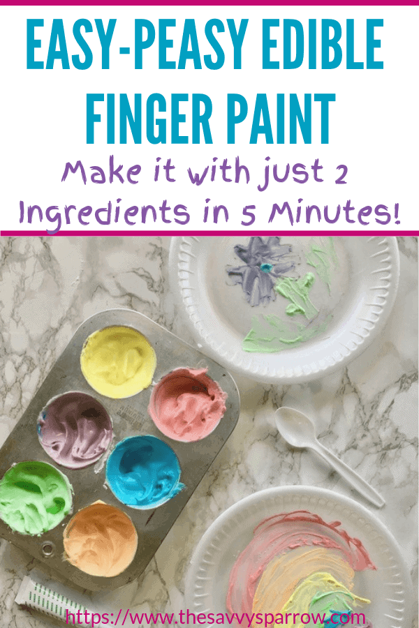 Homemade edible finger paint recipe for toddlers! A fun rainy day activity for kids!