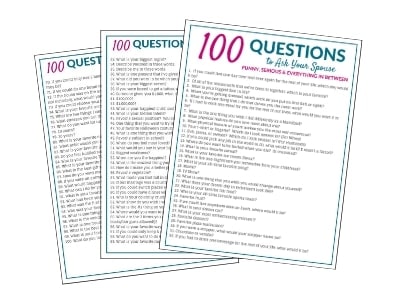 Use this printable list of questions to ask your spouse on your next date night.