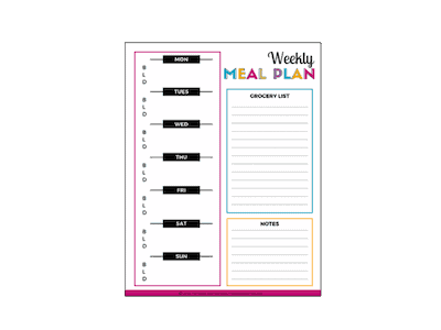 Use this free printable weekly meal plan to plan your meals and help reduce stress of cooking dinner.