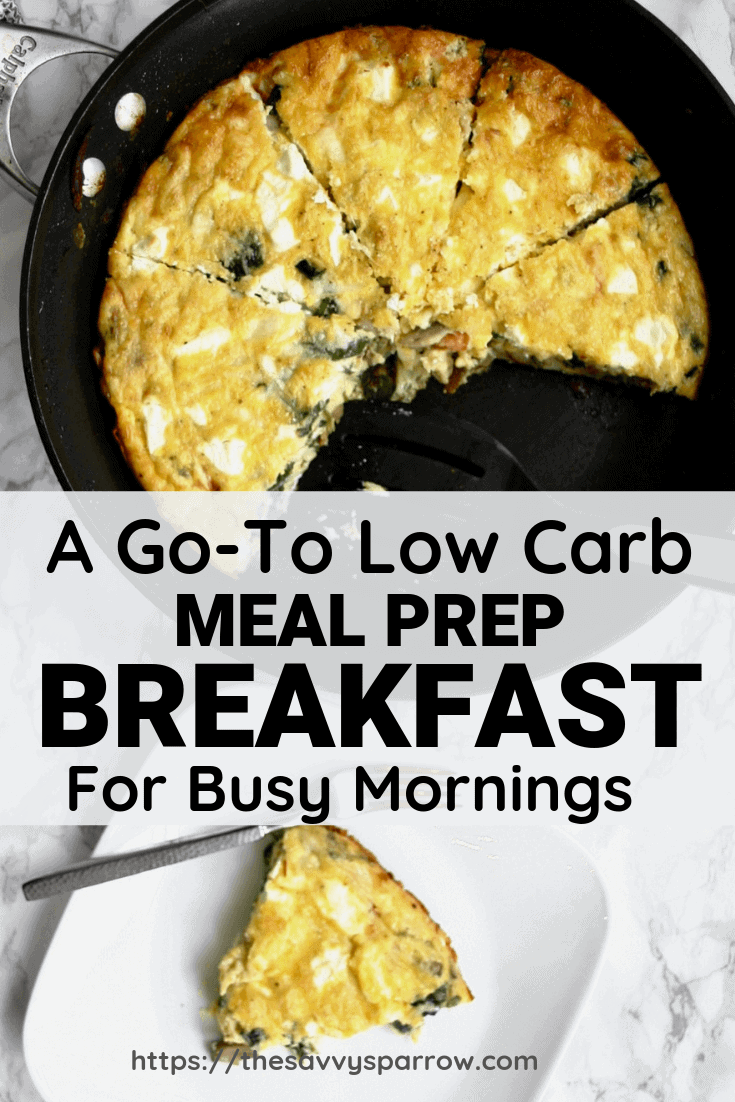 Try this delicious and easy keto cheese veggie frittata for a quick low carb meal prep breakfast!