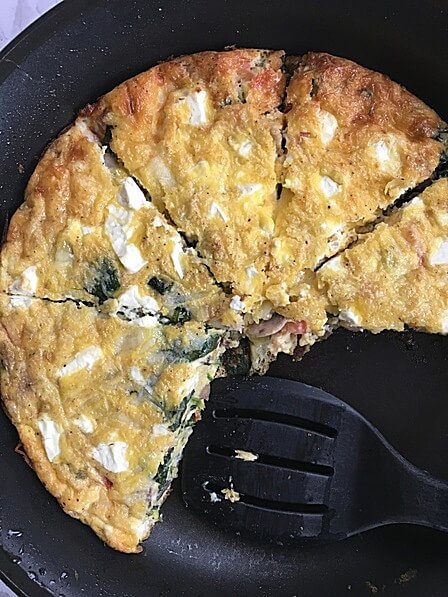 Try this delicious and easy keto cheese veggie frittata for a quick low carb meal prep breakfast!