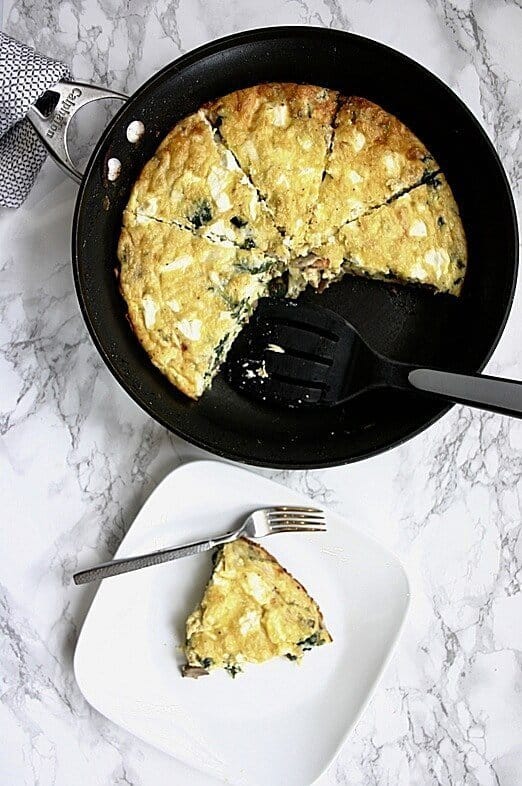 Try this delicious and easy keto cheese veggie frittata for a quick low carb meal prep breakfast!