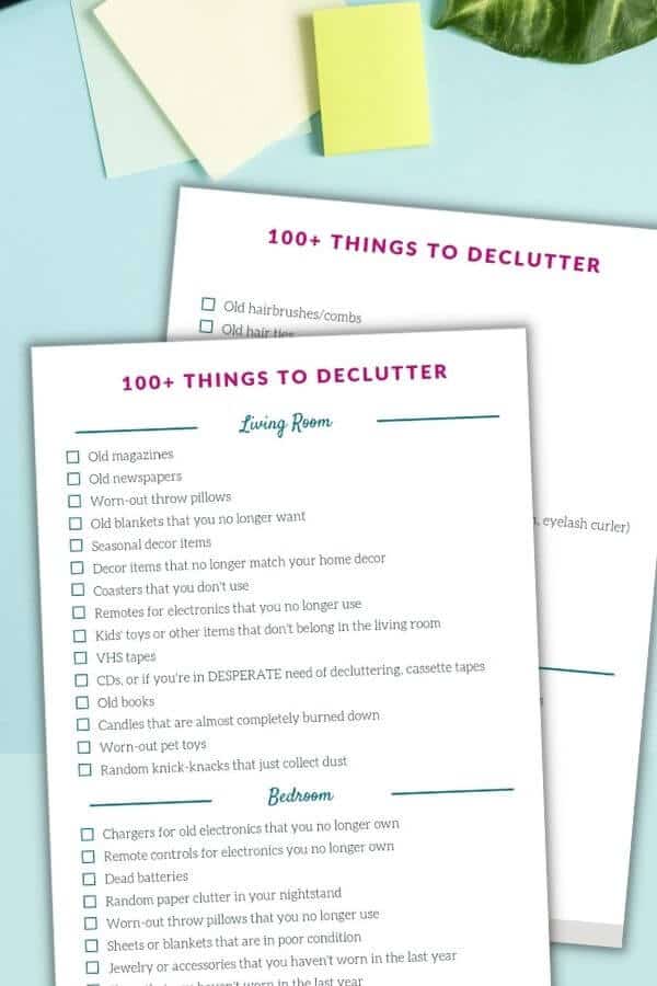 things to declutter list