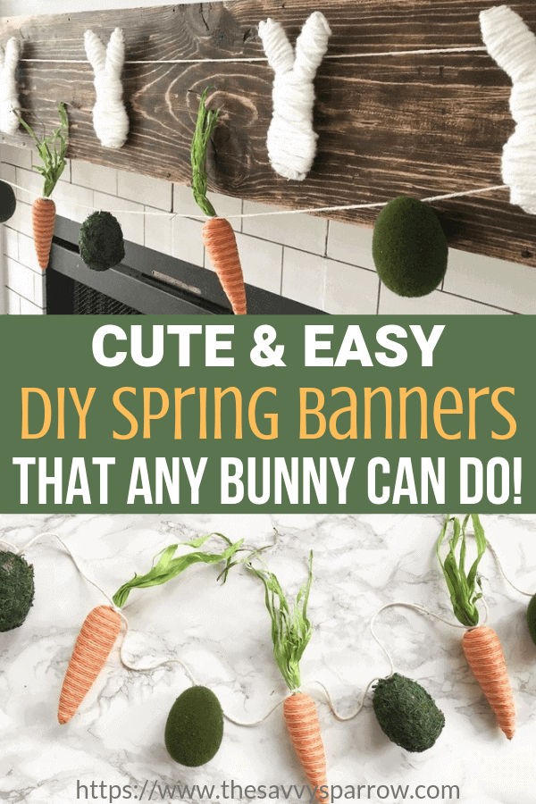 These easy DIY Easter banners are perfect for your DIY spring mantel decor ideas! DIY Spring banners!