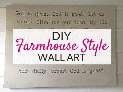 This large DIY wall art using drop cloths is the perfect DIY wall decor for your farmhouse decor