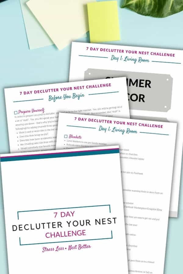 printable one week declutter challenge