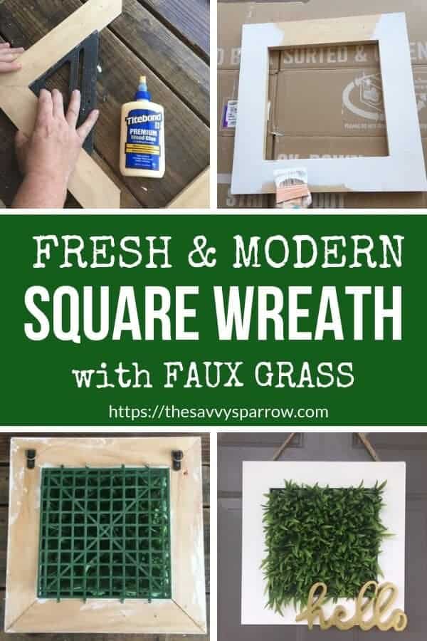 Make this cute and easy DIY square wreath for your fresh and modern front porch decor! A perfect DIY wreath to hang year round!