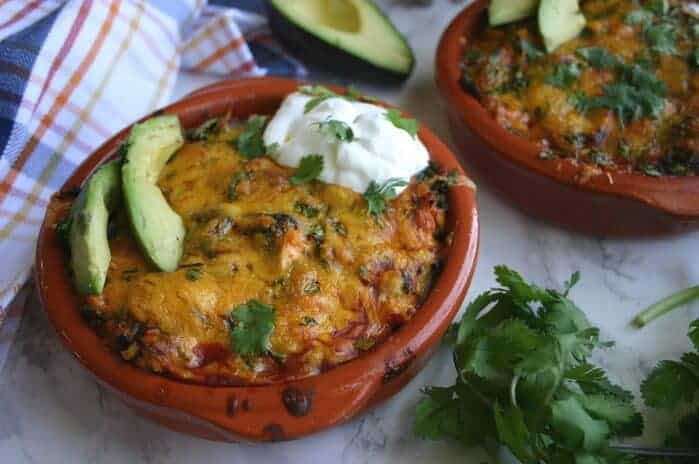 Try this low carb Mexican chicken casserole when you need easy low carb dinner recipes! Loaded with vegetables and super flavorful!