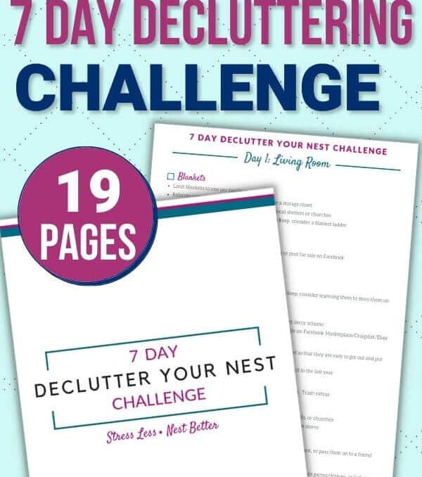 printable one week decluttering challenge mockup