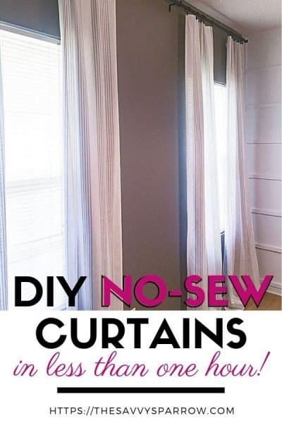 DIY No Sew Curtains from a Tablecloth! - The Savvy Sparrow