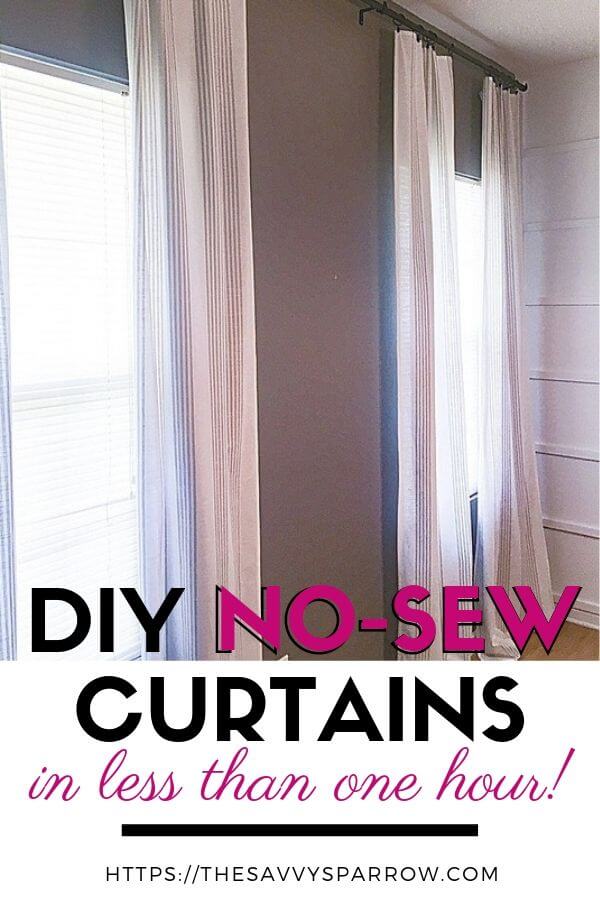Learn how to make DIY no sew curtains from tablecloths in less than one hour!