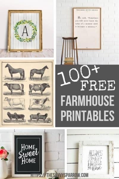 Free Farmhouse Printables for Easy DIY Wall Art - The Savvy Sparrow