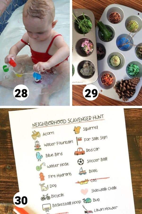 collage of outdoor summer activities for kids