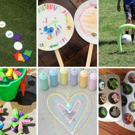 collage of outdoor summer activities for kids