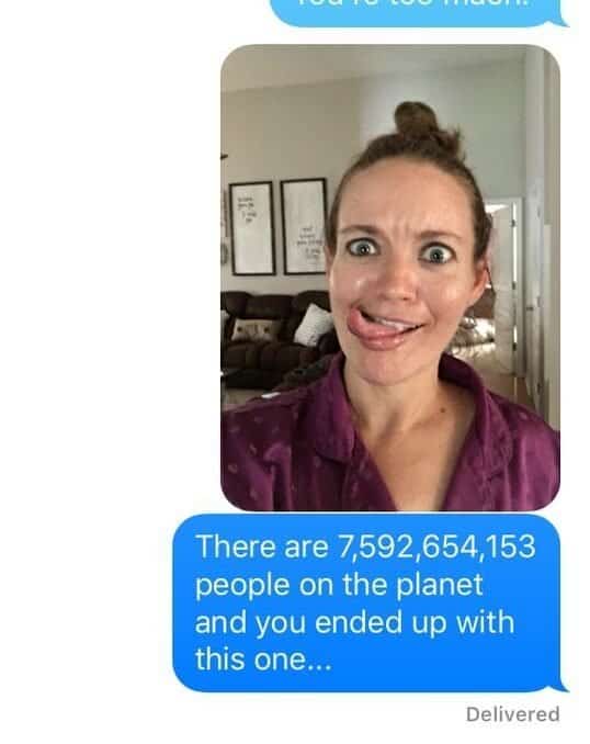 screenshot of funny text message to husband