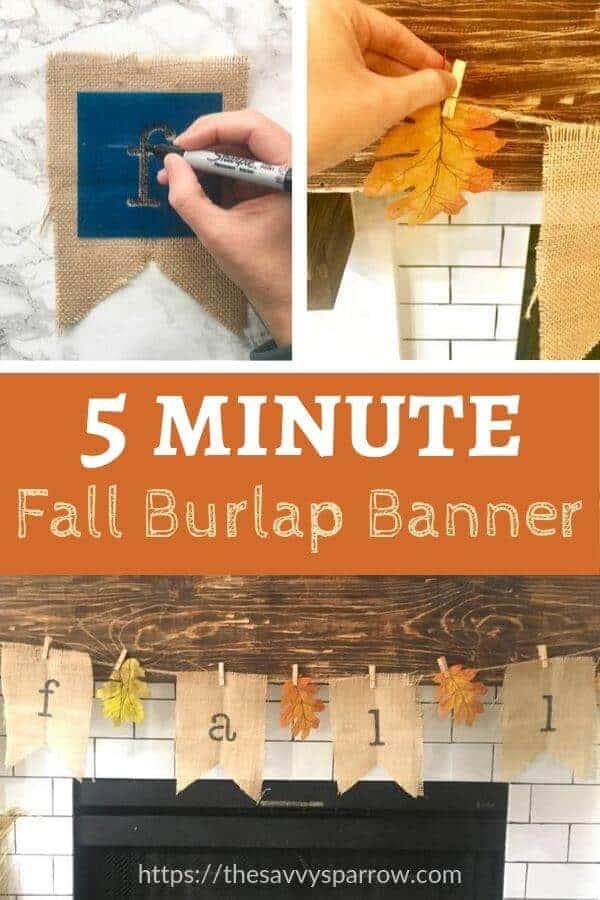 DIY Burlap Banner for Fall - A 5 Minute DIY! - The Savvy Sparrow