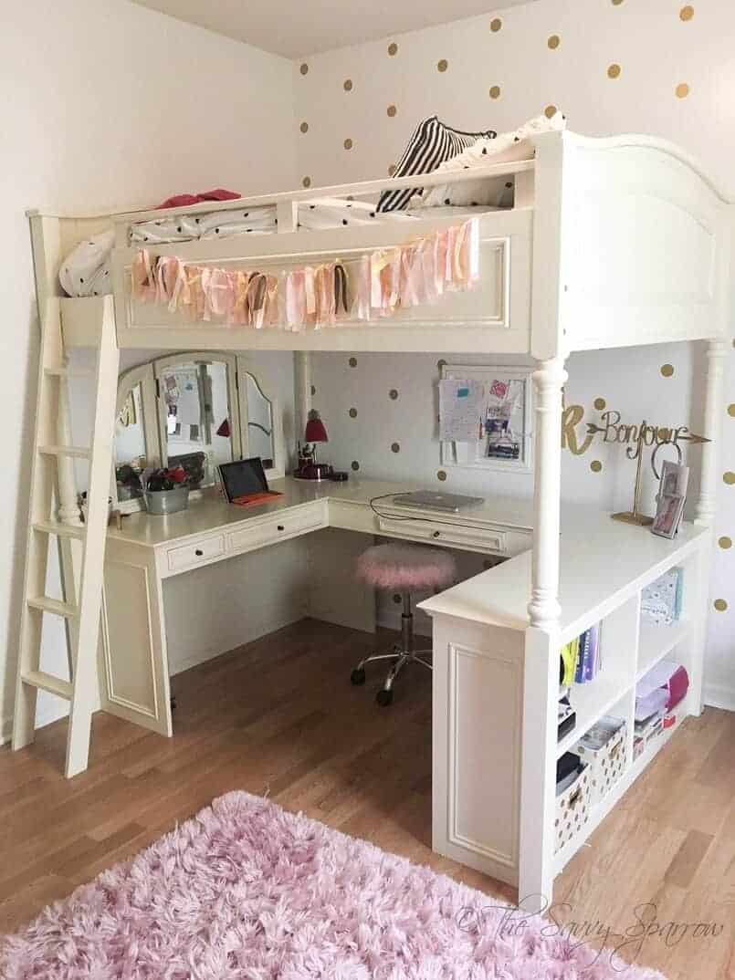 tiny room loft bed