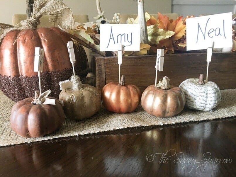 DIY Thanksgiving place card holders!