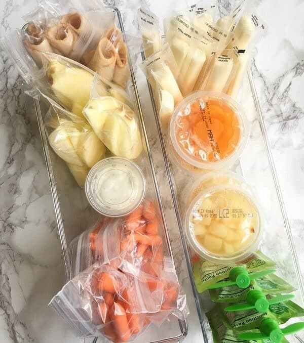 Prep lunchbox items for Sunday routine