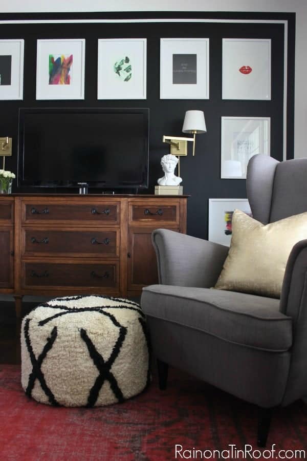 black and white tv gallery wall