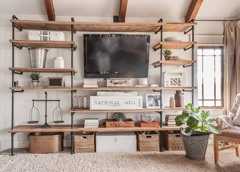 diy industrial entertainment center