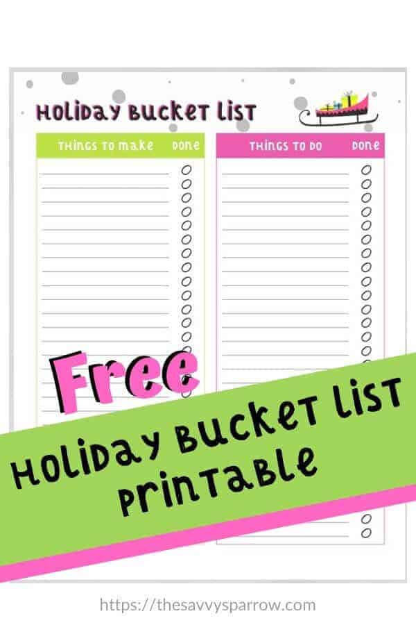 Holiday bucket list for Family Christmas traditions!