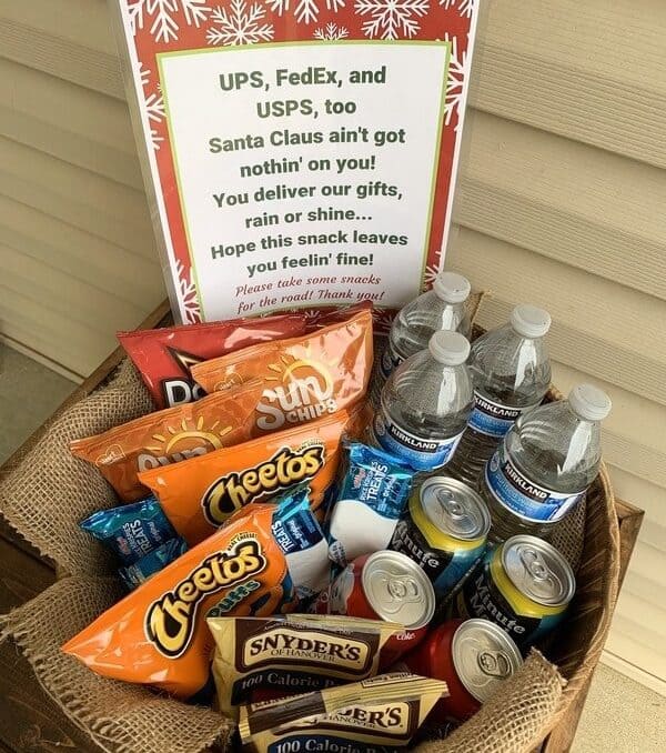 Holiday Thank You Basket for Delivery Drivers - UPS, FedEx, USPS