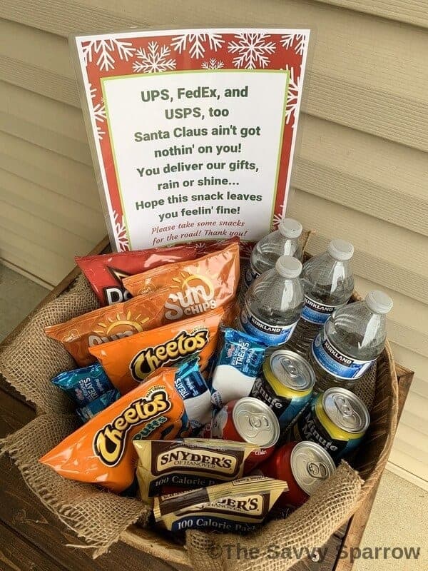 Holiday Thank You Basket for Delivery Drivers - UPS, FedEx, USPS