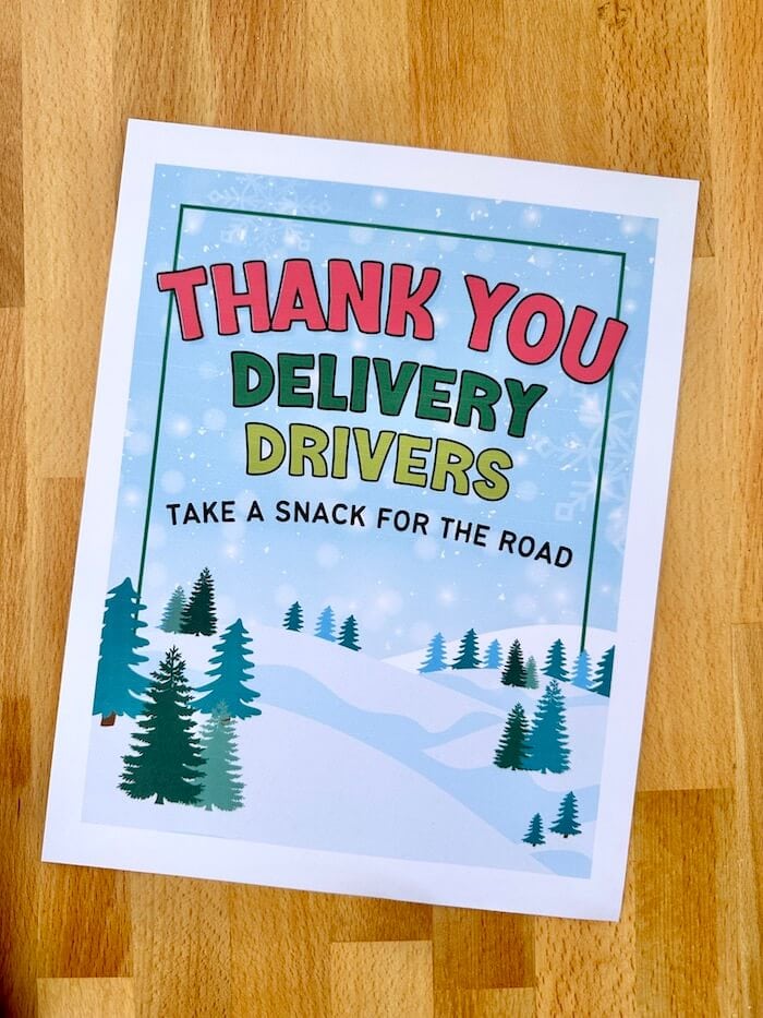 printable sign that says thank you delivery drivers