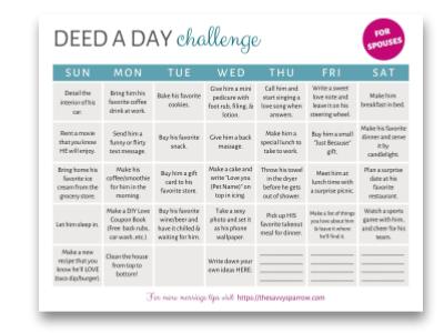 Nice things to do for your husband - 30 day marriage challenge