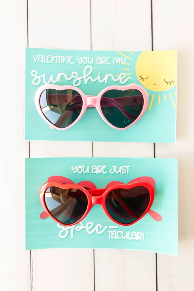 DIY sunglasses valentines with printable