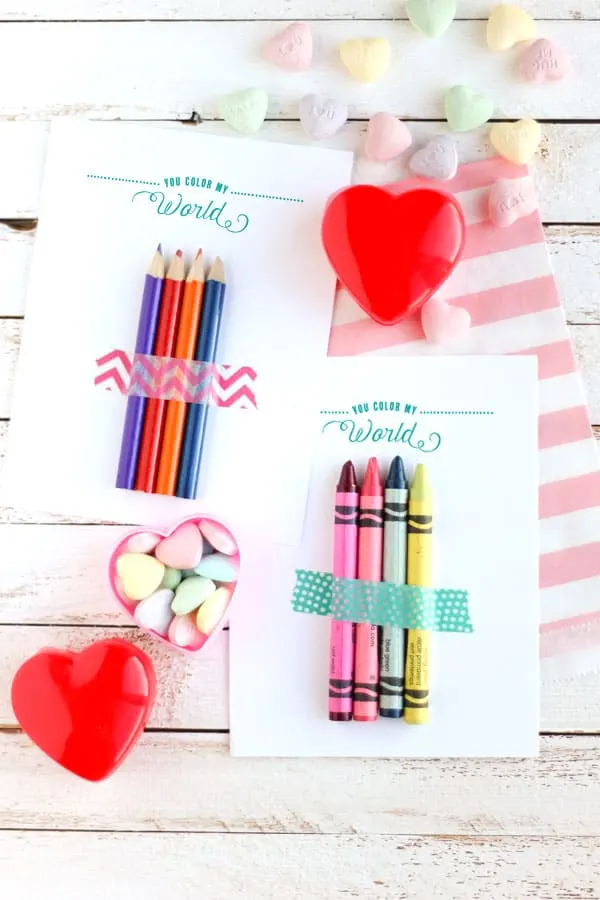 DIY crayons valentines printable