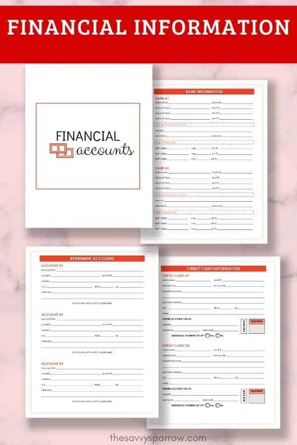 printable templates for recording financial information