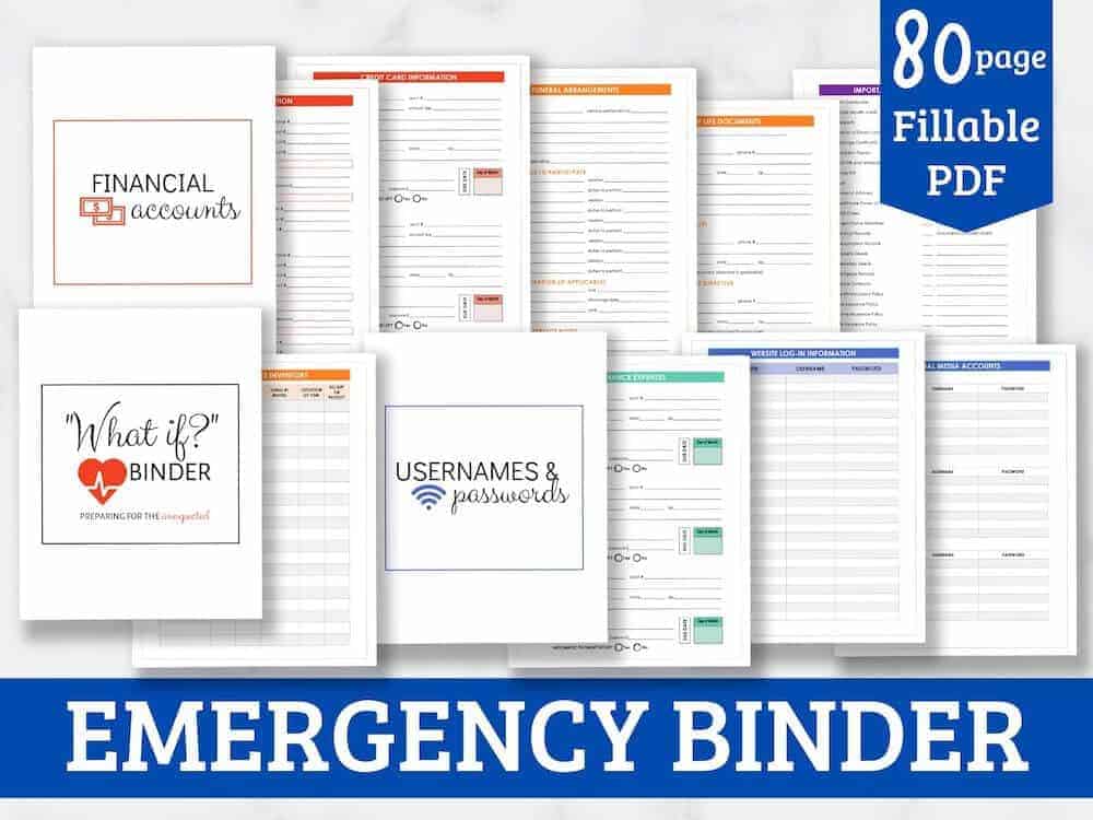 Emergency Binder Free Printables