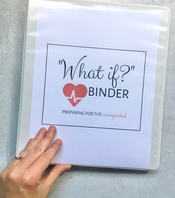 emergency binder cover