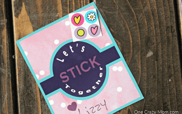 sticker DIY valentines cards
