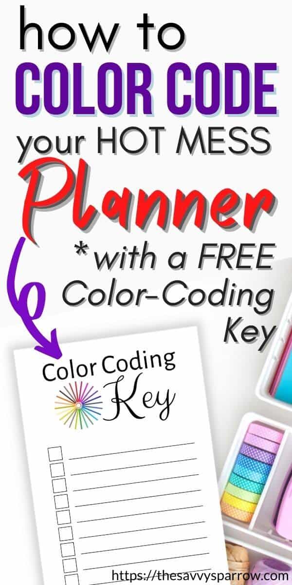 printable color coding key for color coding a planner