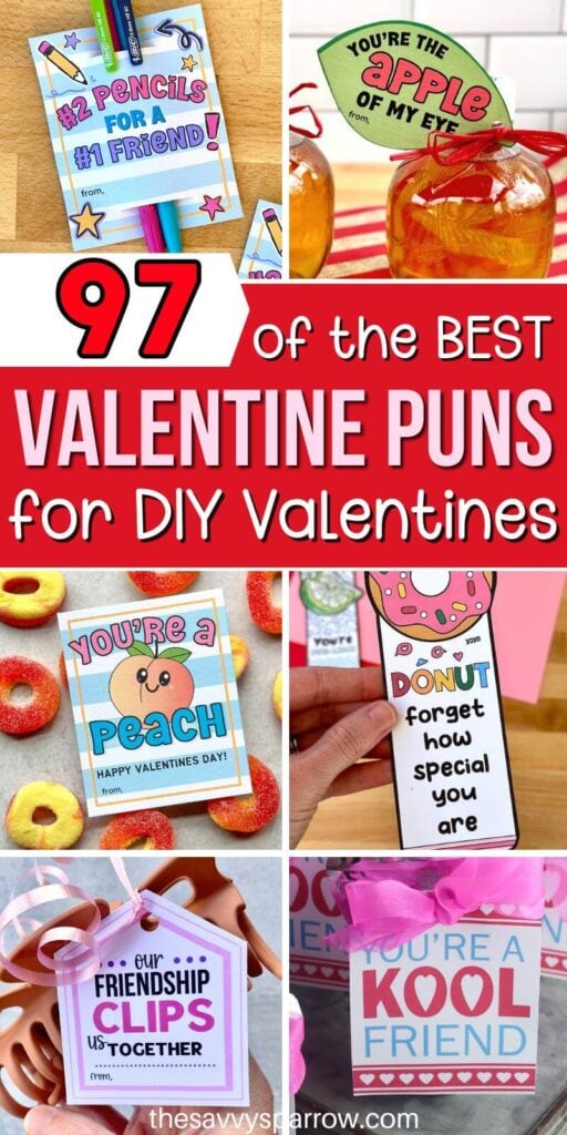 collage of valentine pun ideas